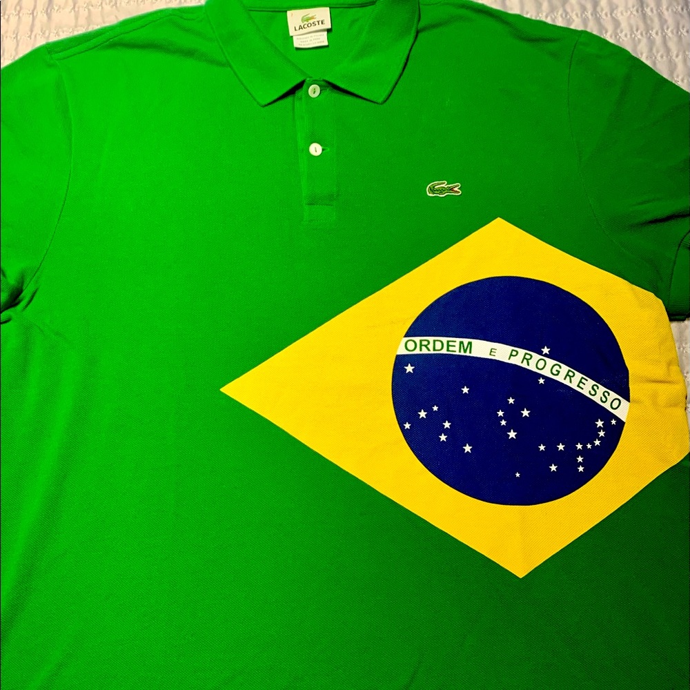 Lacoste Polo with Brazilian Flag - XL
